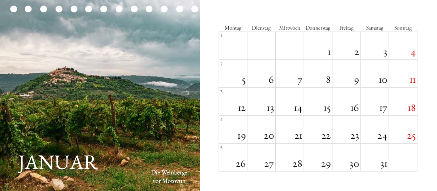 Kalender Istrien 2026