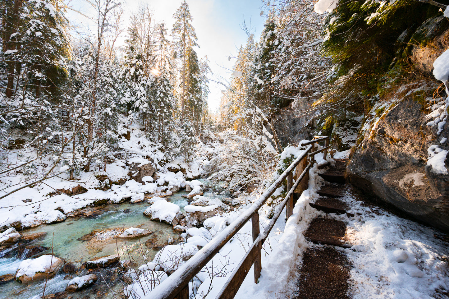 Weg im Zauberwald im Winter